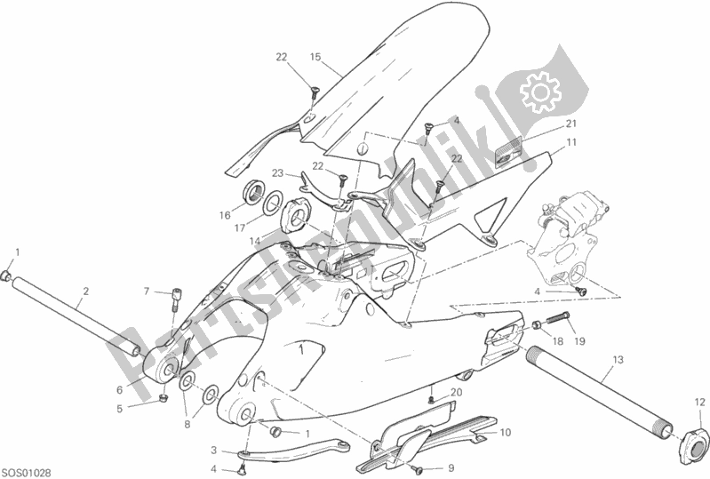 Todas las partes para Brazo Oscilante de Ducati Multistrada 950 S SW Thailand 2020